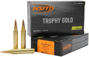 HSM 300WM185VLD Trophy Gold Extended Range 300 Win Mag 185 gr Berger Hunting VLD Match 20 Per Box/ 20 Case