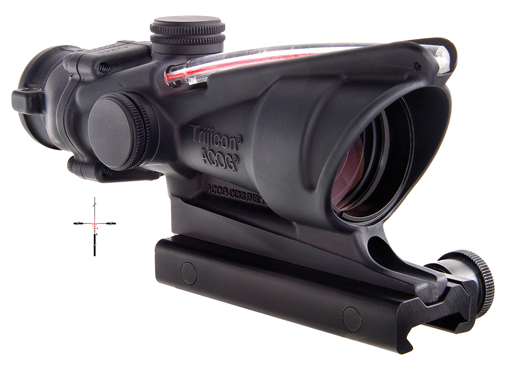 Trijicon 100233 ACOG Black Hardcoat Anodized 4x32mm Illuminated Red Crosshair .223/5.56 BDC Reticle