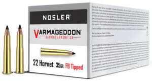 Nosler 41132 Varmageddon 22Hornet 35gr Flat Base Tipped 50 Per Box/5 Case