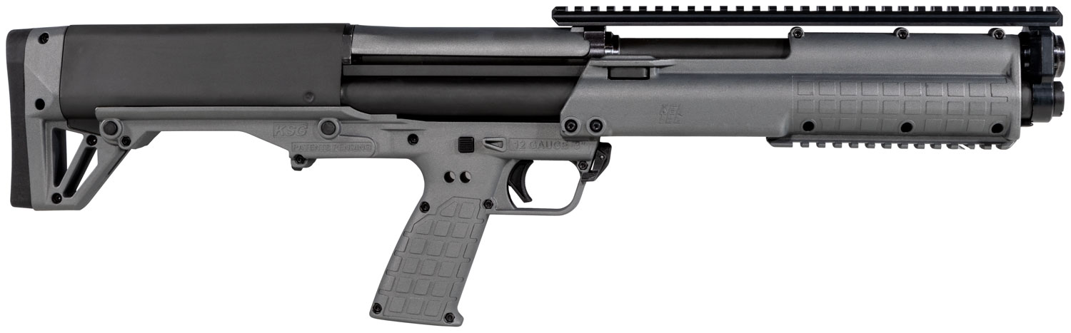 Kel-Tec KSGGY KSG Sports South Exclusive 12 Gauge 14+1 3" 18.50" Barrel, Exclusive Tactical Gray Fixed Bullpup Stock, Includes Picatinny Rails