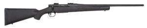 Mossberg 27838 Patriot  Full Size 243 Win 5+1 22" Matte Blued Fluted Barrel, Drilled & Tapped Matte Blued Stainless Steel Receiver, Black Fixed Synthetic Stock, Right Hand