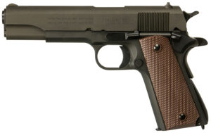 Inland MFG ILM1911 1911 A1 Government 45 ACP 7+1 5" Barrel, Black Parkerized Steel Frame w/Beavertail, Serrated Steel Slide, Wood Grip, Manual Safety
