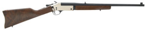 Henry H015B357 Single Shot 38 Special or 357 Mag Caliber with 1rd Capacity, 22" Blued Barrel, Polished Brass Metal Finish & American Walnut Stock, Right Hand (Full Size)