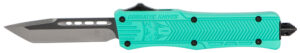 CobraTec Knives STFCTK1STNS CTK-1  Small 2.75" OTF Tanto Plain D2 Steel Blade/Tiffany Blue Aluminum Handle Features Glass Breaker Includes Pocket Clip