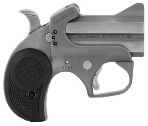 Bond Arms BARN Roughneck  9mm Luger 2 Shot 2.50" Rough Matte Stainless Steel Barrel & Frame, Black Rubber Grips