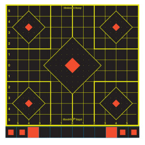 Birchwood Casey 34211 Shoot-N-C Sight-In Self-Adhesive Paper Black/Yellow/Red 12" 5-Diamond 100 Pack