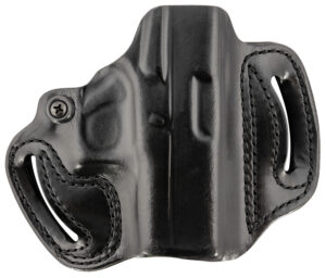 DeSantis Gunhide 086BA8BZ0 Mini Slide OWB Black Leather Belt Slide Fits Glock 43/43x/48 Belt 1.75" Wide Black Hand