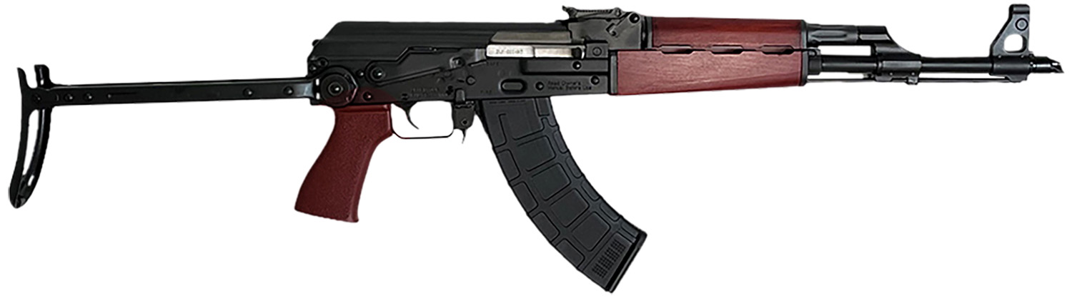 Zastava Arms Usa ZR7762UFSR ZPAPM70 7.62x39mm 30+1 16.30" Black Threaded Barrel, Black 1.5mm Bulged Trunnion Receiver, Serbian Red Wood Handguard, Black Wood Underfolding Stock, Serbian Red Wood Grip