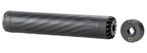 Anechoic X35LB Anechox 35L 35Cal/338Lapua/338/35Magnums Black Stainless Steel/Titanium 1 3/8"x24 w/ 1/2"x28 DTA