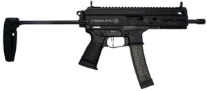 Grand Power 850003223131 SP9A1 Stribog 9mm Luger 30+1 8" Black Threaded Barrel, M-LOK Handguard, Black Aluminum Picatinny Rail Receiver, Black PDW Tailhook Brace, Black Polymer Grip, Thread Protector
