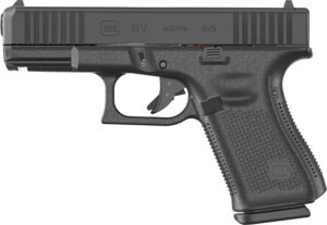 Glock PV1950201 G19 V Compact 9mm Luger 10+1 4.02" Black Barrel & Steel Serrated Slide, Black Polymer Frame w/Accessory Rail, Interchangeable Backstrap