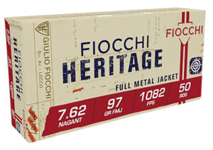 Fiocchi 762A Heritage  7.62x38mmRNagant 97gr Full Metal Jacket 50 Per Box/20 Case