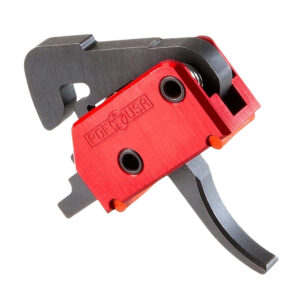Patriot Ordnance Factory 00457 Drop-In  Single-Stage Curved Trigger with 4.50 lbs Draw Weight & Black/Red Finish for AR-Platform