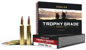 Nosler 60110 Trophy Grade Long-Range 26Nosler 129gr Nosler Spitzer AccuBond Long Range 20 Per Box/10 Case