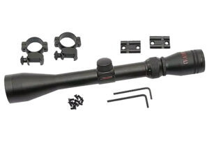 Traditions A1171 Muzzleloader Scope Pack 3-9x 40mm Duplex Reticle Matte Black Includes Medium Rings & 2 Piece Base