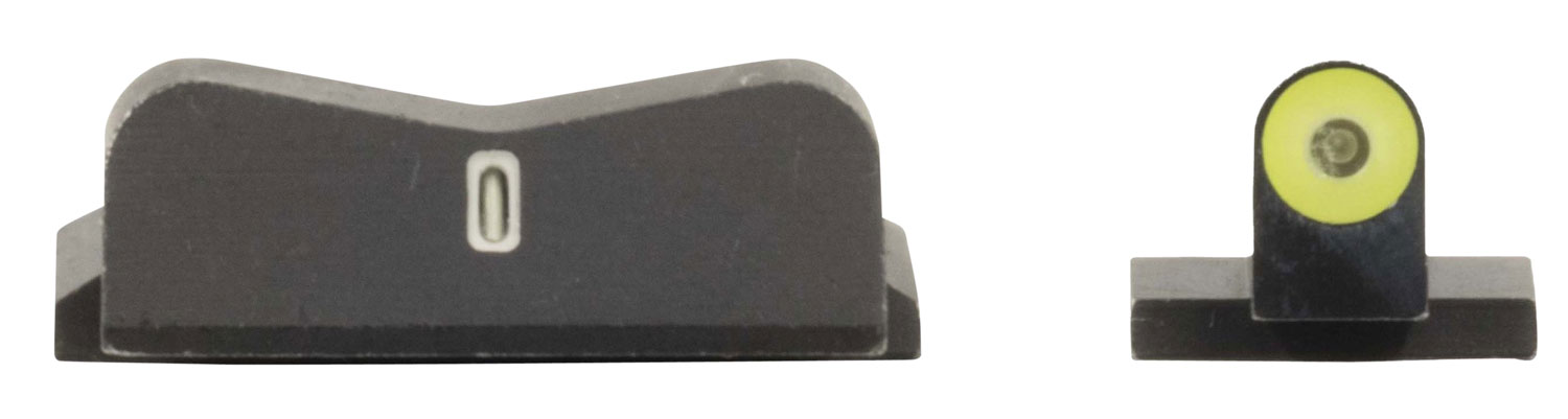 XS Sights SW0029S5Y DXT2 Big Dot Night Sights- Smith and Wesson Black | Green Tritium Yellow Outline Front Sight Green Tritium White Outline Bar Rear Sight