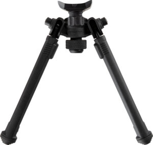 Magpul MAG1075-BLK Bipod  made of Aluminum with Black Finish, Sling Stud Attachment, 6.30-10.30" Vertical Adjustment, & Rubber Feet for AR-Platform