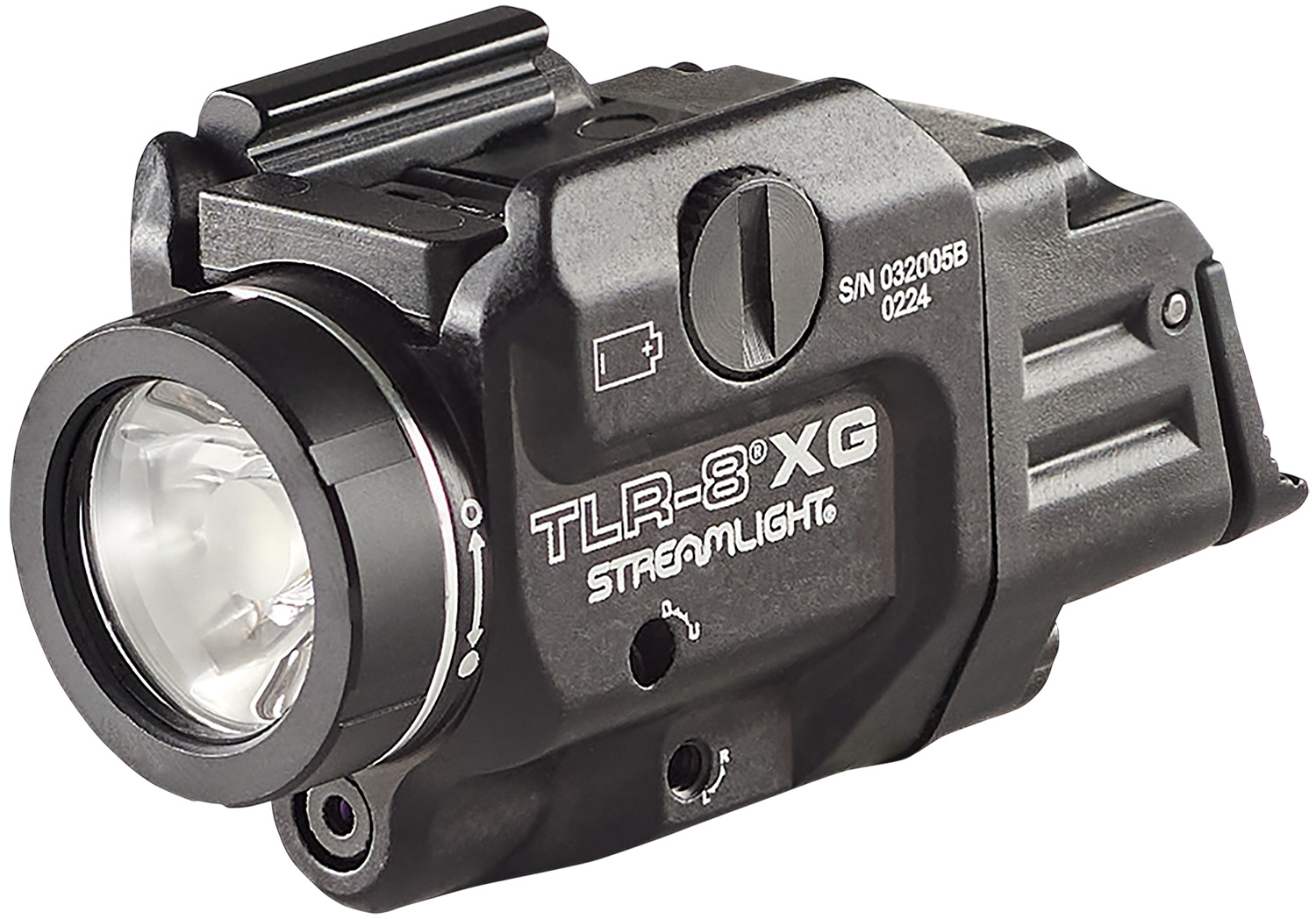 Streamlight 69434 TLR-8A Flex w/Laser Black Anodized Aluminum, 500 Lumens White LED, Green Laser 140 Meters Beam, Rail Clamp Mount
