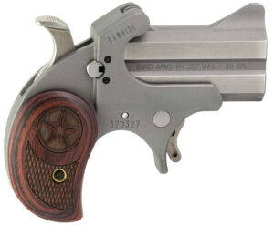 Bond Arms BARHRW Rawhide 38 Special/357 Mag 2 Shot 2.50" Rough Matte Stainless Steel Barrel & Frame, Rosewood Grips