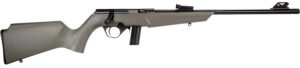 Rossi  RB22  Compact 22 LR 10+1, 16" Matte Black Button Rifled Free Floating Steel Barrel, Matte Black Stainless Steel Receiver, OD Green Monte Carlo Stock, Right Hand