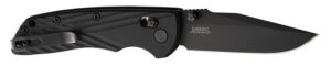 Hogue  Deka  3.25" Folding Clip Point Plain Black Cerakote CPM MagnaCut SS Blade, Black Crosshatch Textured GRN Handle, Includes Pocket Clip
