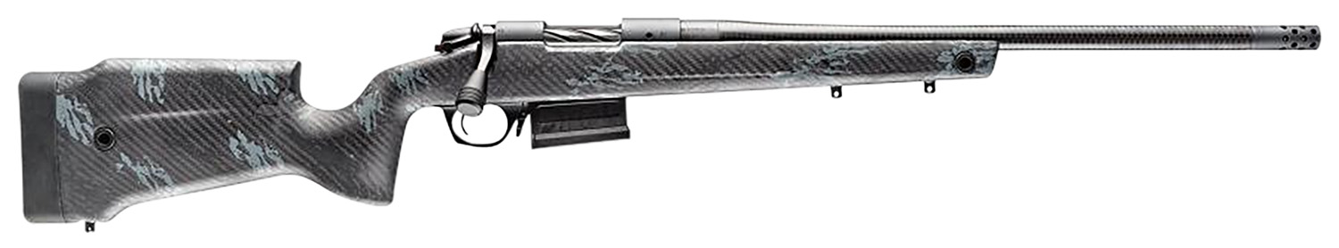 Bergara Rifles B14LM751CF B-14 Crest 300 Win Mag 5+1 22" Sniper Gray Cerakote #5 Contour Threaded Barrel, Sniper Gray Cerakote Steel Receiver, Black & Gray Sponge Fixed Carbon Fiber Stock