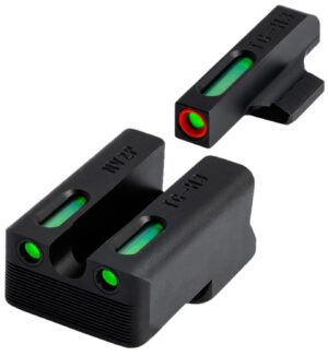 TruGlo TGTG13NV2PC TFX Pro  Green Tritium & Fiber Optic Orange Outline Front Sight Green Tritium & Fiber Optic Rear Sight