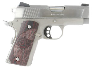 Colt Mfg O7000XE Defender  Compact 45 ACP 7+1 3" Steel Barrel, Stainless Serrated Slide, Matte Stainless Aluminum Frame w/Beavertail, Black Cherry Tactical G10 Grips, Ambidextrous