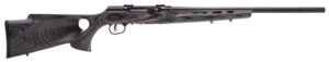 Savage Arms 47005 A17 Target Full Size 17 HMR 10+1 22" Black Heavy Fluted Barrel, High Luster Drilled & Tapped Carbon Steel Receiver, Satin Gray Thumbhole Laminate Stock, Right Hand