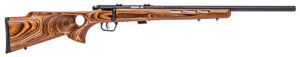 Savage Arms 28750 Mark II BTV Full Size 22 LR 5+1 21" Matte Black Heavy Button Rifled Barrel, Matte Black Drilled & Tapped Carbon Steel Receiver, Satin Brown Thumbhole Laminate Stock, Right Hand