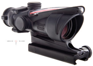 Trijicon 100219 ACOG Black Hardcoat Anodized 4x32mm Illuminated Red Horseshoe .223/5.56 BDC Reticle
