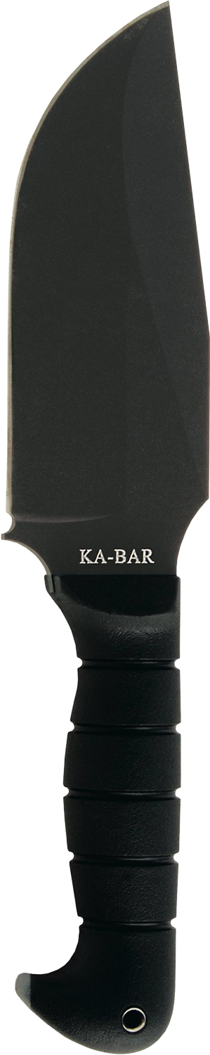 Ka-Bar 1278 Warthog Heavy Duty 6.75" Fixed Clip Point Plain Black SK-5 High Carbon Blade TPR Black Handle