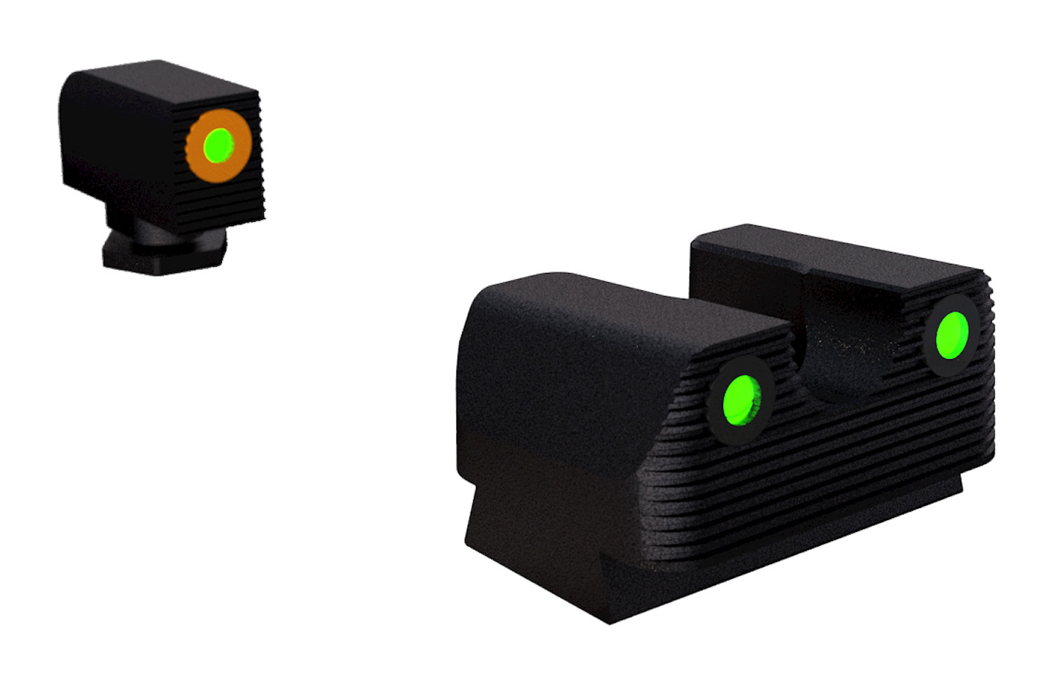 Rival Arms RA2A231G Night Sights for G42/G43/G48 Green Tritium Orange Outline Front Sight-Green Tritium Black Outline Rear Sight