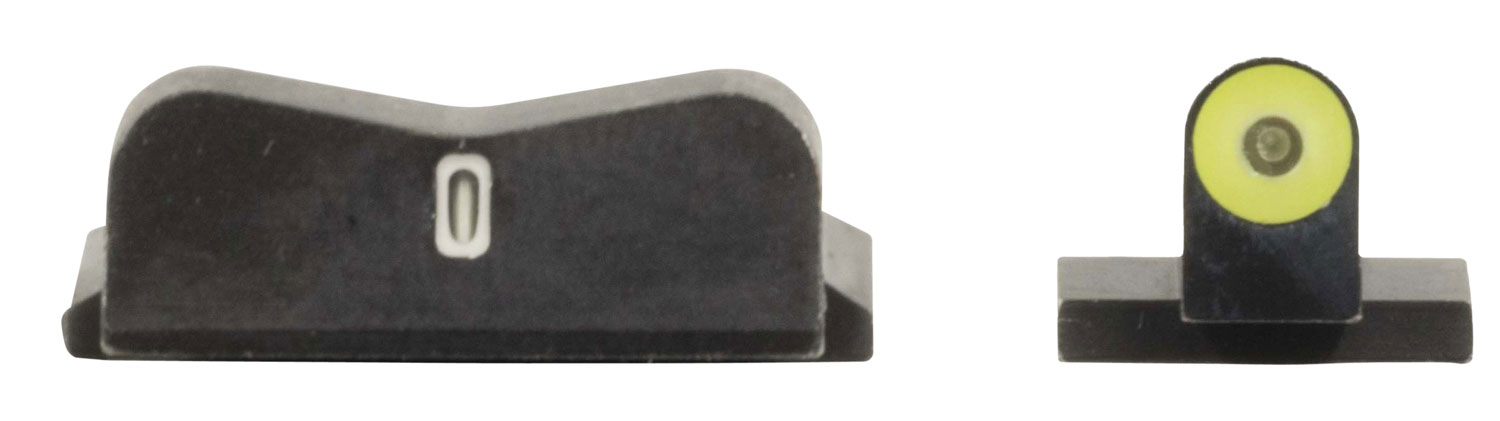 XS Sights SW0030S5Y DXT2 Big Dot Night Sights- Smith and Wesson Black | Green Tritium Yellow Outline Front Sight Green Tritium White Outline Bar Rear Sight