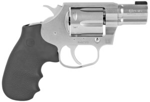 Colt Mfg COBRASB2BB Cobra 38 Special 6 Shot 2" Brushed Stainless Steel Barrel & Cylinder, Matte Stainless Frame, Black Hogue Rubber w/Finger Grooves Grip