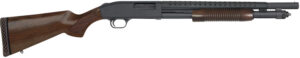 Mossberg 52151 590 Retrograde 12 Gauge Pump 3" 6+1 18.50" Matte Blued Heat Shield Barrel, Matte Blued Stainless Steel Drilled & Tapped Receiver, Walnut Fixed  Stock, Cylinder Bore Choke