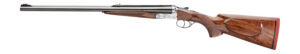 Rizzini USA 7001470 Rhino Express  470 Nitro Express 2rd 23" Gloss Blued 23" Chrome-Lined Barrel Coin Anodized Silver Engraved Steel Oiled Turkish Walnut Ambidextrous Hand