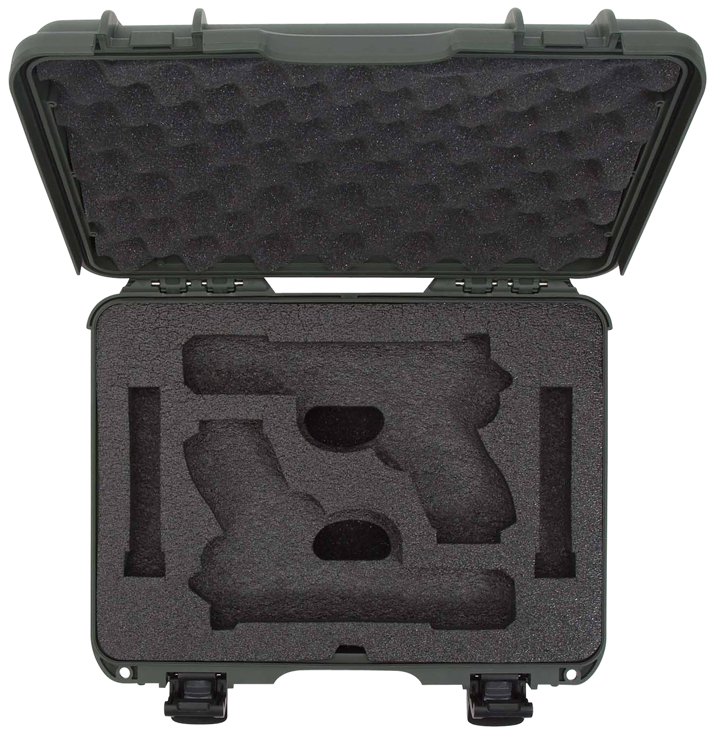 Nanuk 910GLOCK6 910 Glock Compatible 2 Up Pistol Case Olive Polymer w/ Latches Closed-Cell Foam Padding & Airline Approved 13.20" L x 9.20" W x 4.10" H Interior Dimensions