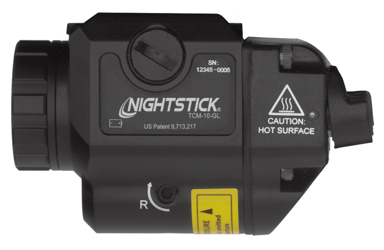 Nightstick TCM10GL Compact Weapon-Mounted Light with Green Laser Black Anodized 650 Lumens White Light