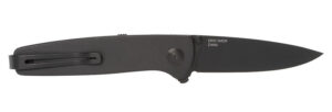 S.O.G SOG11150143 Twitch III 3.10" Folding Drop Point Plain Black TiNi 154CM SS Blade, Black Aluminum Handle