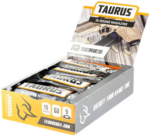 Taurus 389-0009-01 G3 Magazine Pop Display 15rd 9mm Luger Black Steel w/ Polymer Base Plate (12 Mags)