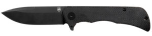 Templar Knife PFMBK321 Paladin 3.27" Folding Drop Point Plain Black Powder Coated D2 Steel Blade, 4.40" Black Micarta Handle