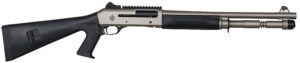 MAC 21000153 1014 Marine 12 Gauge 3" 5+1 18.50", Electroless Nickel Barrel/Rec, Synthetic Furniture, Fixed Pistol Grip Stock, Ghost Ring Sight, Optics Mount, 3 Chokes