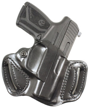DeSantis Gunhide 086BA1ZZ0 Mini Slide Black Leather Fits Rost Martin RMIC Belt Loop Mount Right Hand