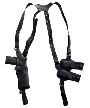 1791 Gunleather NSS2.1SBLVR Optic Ready Shoulder Vertical Black Fits Glock 17 Right Hand