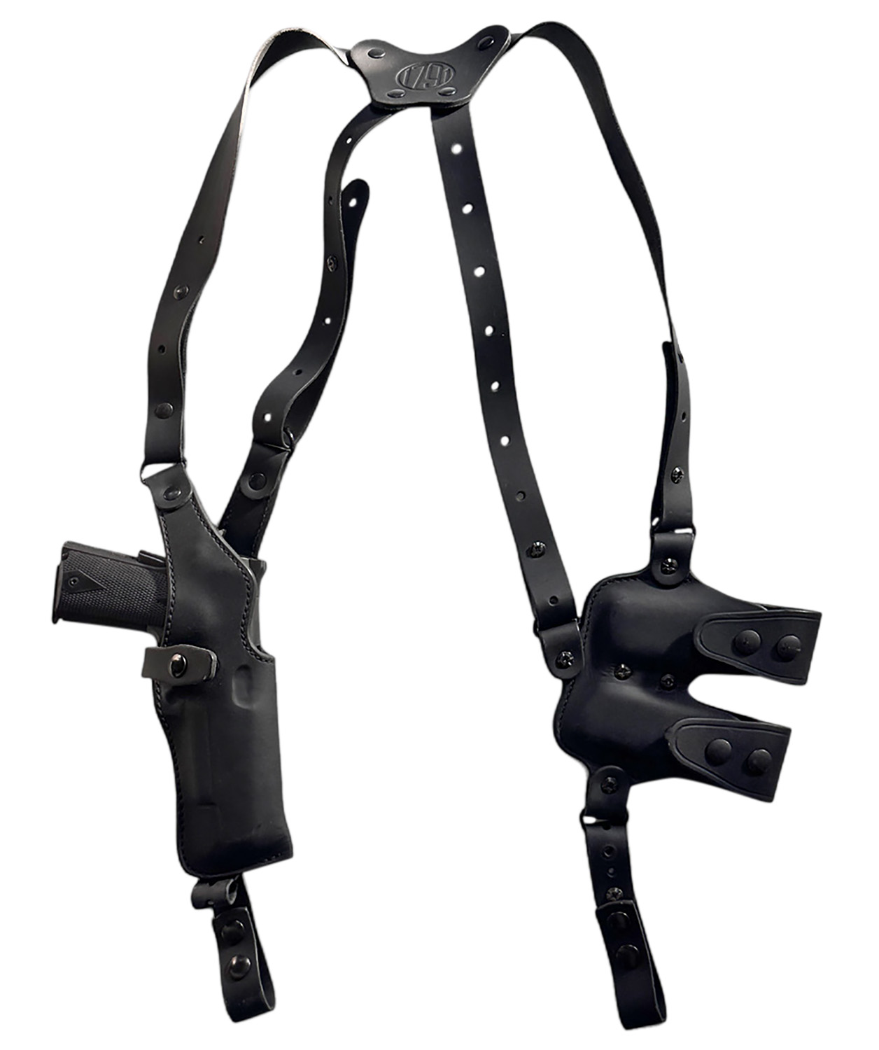 1791 Gunleather NSS2.1SBLVR Optic Ready Shoulder Vertical Black Fits Glock 17 Right Hand