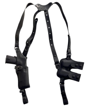 1791 Gunleather NSS2.4SBLVR Optic Ready Shoulder Vertical Black Fits Sig P320 Right Hand