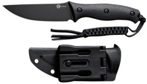 Civivi Knives C23041-1 Stormridge  3.92" Fixed Straight Back Plain Black Stonewashed Nitro-V Steel Blade, Black Textured G10 Handle