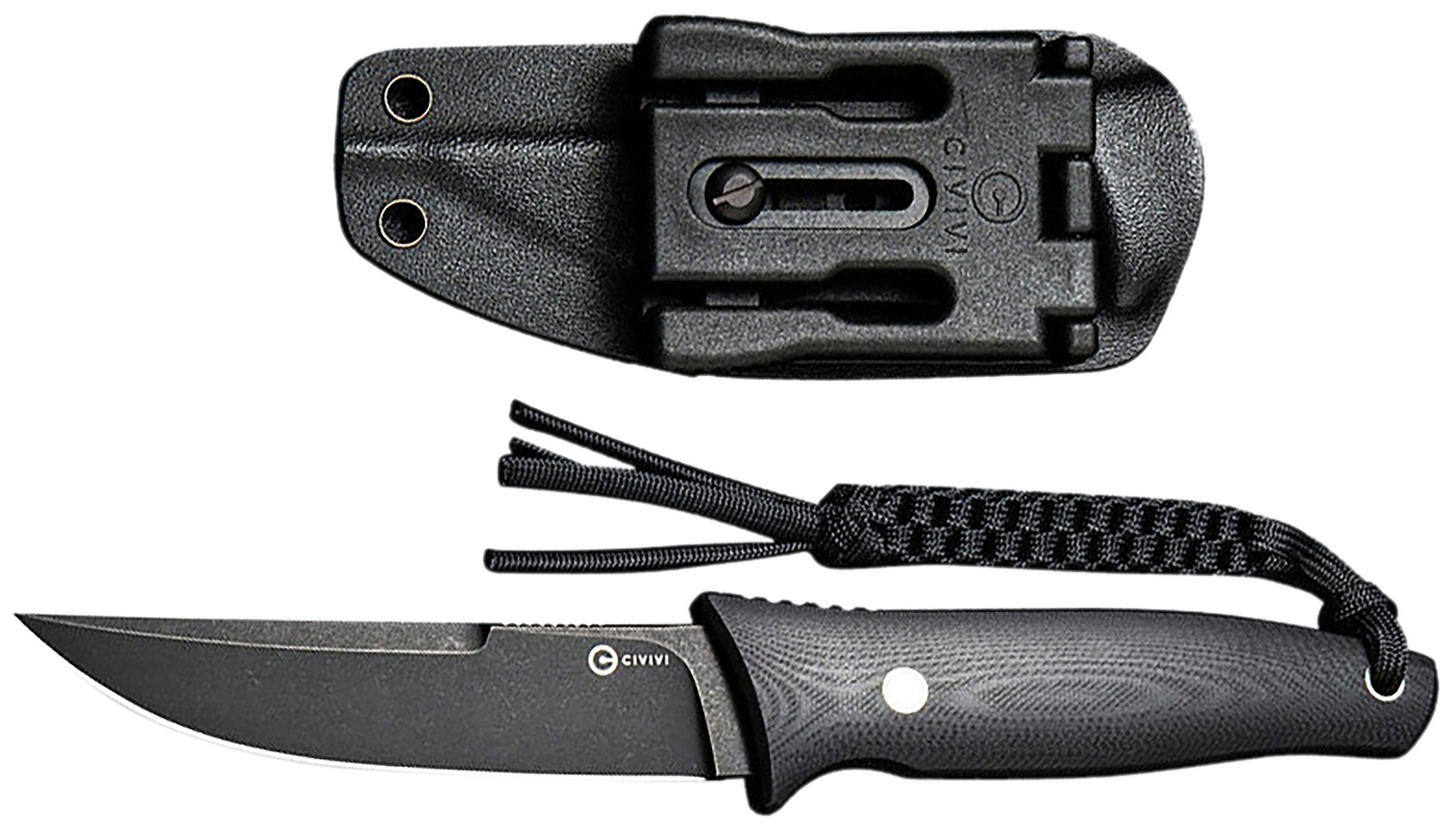 Civivi Knives C19046-3 Tamashii 4.07" Fixed Straight Back Plain Black Stonewashed D2 Steel Blade, 4.73" Black Textured G10 Handle