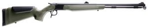 CVA PR2048N Optima 50 Cal 26" Black Nitride Fluted Barrel, Black Nitride Drilled & Tapped Steel Receiver, Fixed OD Green Synthetic Stock, Fiber Optic Sights